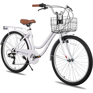 シティサイクル ホワイトフレーム バスケット付き折り畳み GR-CITY-OT 折りたたみシティサイクル 6段変速 カゴ・カギ・ライト付き